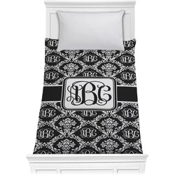 Monogrammed Damask Comforter - Twin (Personalized)