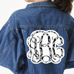 Monogrammed Damask Twill Iron On Patch - Custom Shape - 3XL - Set of 4