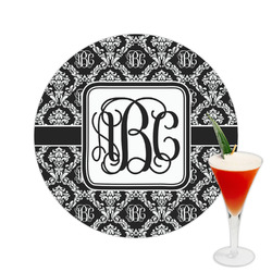 Monogrammed Damask Printed Drink Topper -  2.5"