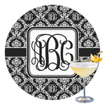 Monogrammed Damask Printed Drink Topper - 3.5"