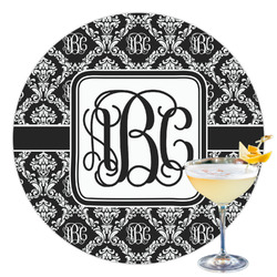 Monogrammed Damask Printed Drink Topper - 3.5"