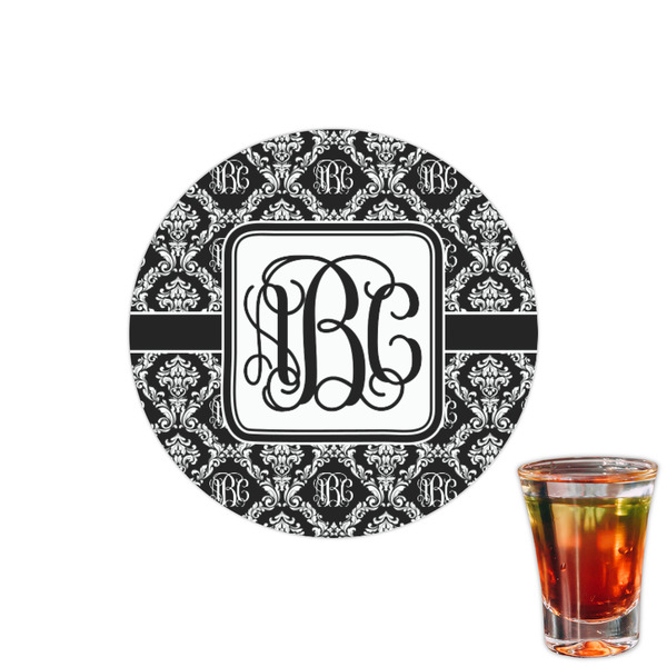 Custom Monogrammed Damask Printed Drink Topper - 1.5"