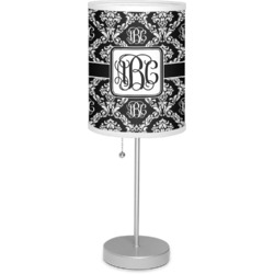 Monogrammed Damask 7" Drum Lamp with Shade Polyester (Personalized)