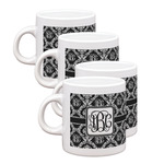 Monogrammed Damask Single Shot Espresso Cups - Set of 4