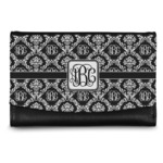 Monogrammed Damask Genuine Leather Women's Wallet - Small