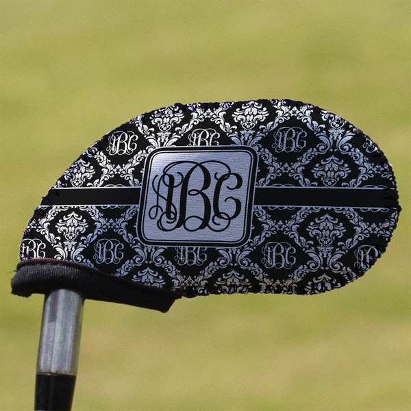 Custom Monogrammed Damask Golf Club Iron Cover - Single