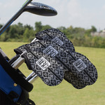 Monogrammed Damask Golf Club Iron Cover - Set of 9