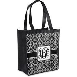 Monogrammed Damask Grocery Bag (Personalized)