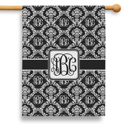 Monogrammed Damask 28" House Flag - Single Sided