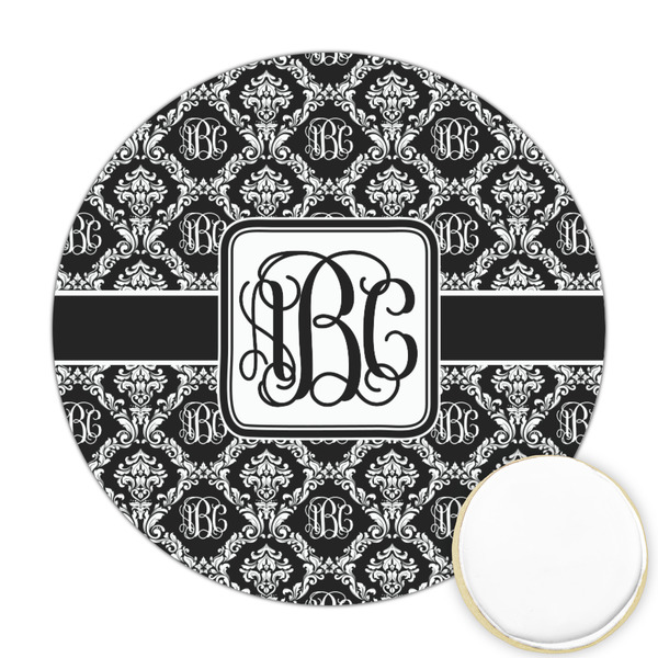 Custom Monogrammed Damask Printed Cookie Topper - 2.5"