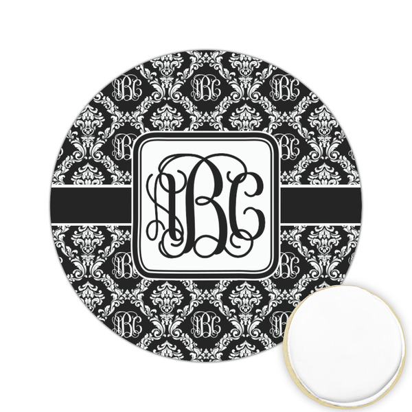 Custom Monogrammed Damask Printed Cookie Topper - 2.15"