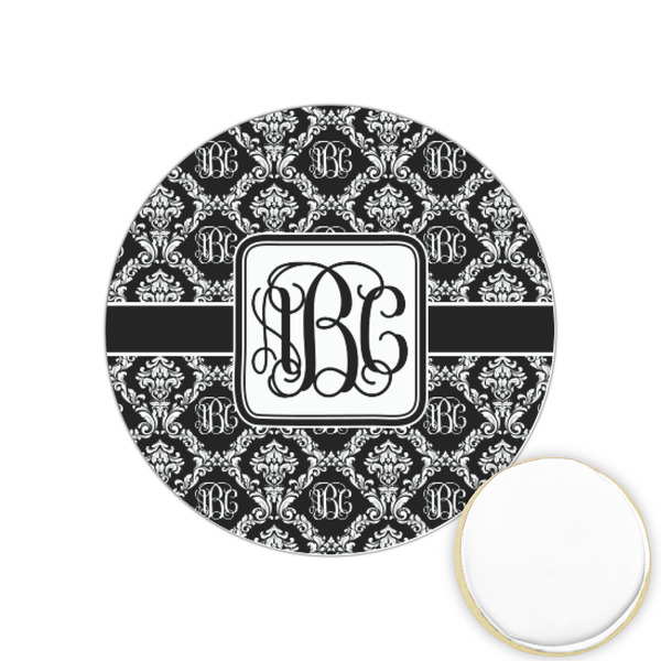 Custom Monogrammed Damask Printed Cookie Topper - 1.25"