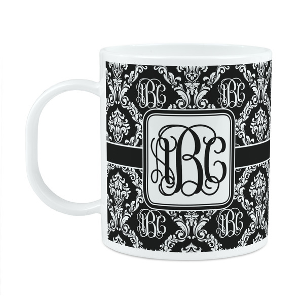 Custom Monogrammed Damask Plastic Kids Mug (Personalized)