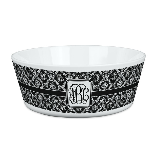 Custom Monogrammed Damask Kid's Bowl