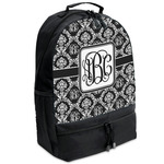 Monogrammed Damask Backpacks - Black