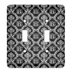 Monogrammed Damask Light Switch Cover (2 Toggle Plate) (Personalized)