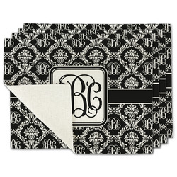 Monogrammed Damask Single-Sided Linen Placemat - Set of 4