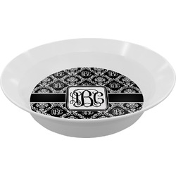 Monogrammed Damask Melamine Bowl