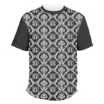 Monogrammed Damask Men's Crew T-Shirt - Large (Personalized)