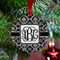 Monogrammed Damask Metal Ball Ornament - Lifestyle