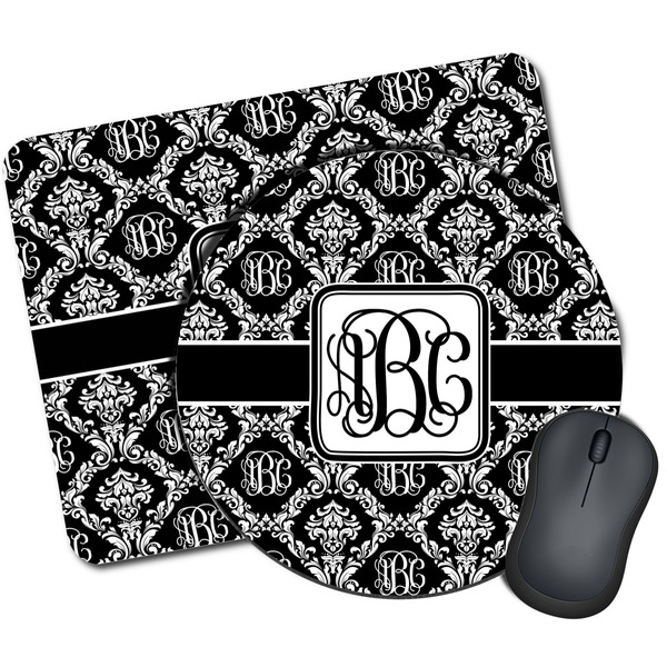 Custom Monogrammed Damask Mouse Pad