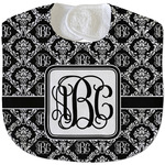 Monogrammed Damask Velour Baby Bib