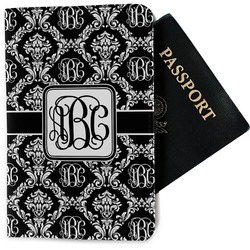 Monogrammed Damask Passport Holder - Fabric (Personalized)