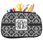 Monogrammed Damask Neoprene Pencil Case - Medium