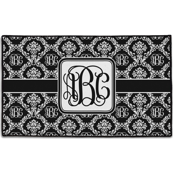 Custom Monogrammed Damask Door Mat - 60"x36" (Personalized)