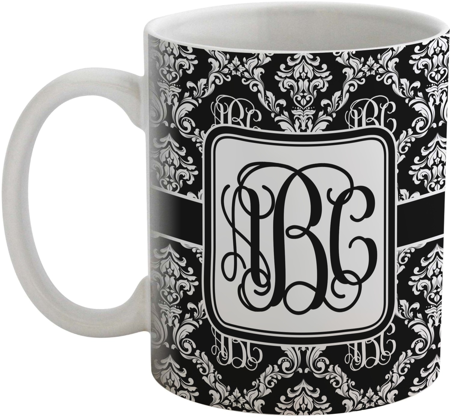 Monogrammed Damask Coffee Mug Personalized Youcustomizeit 9691