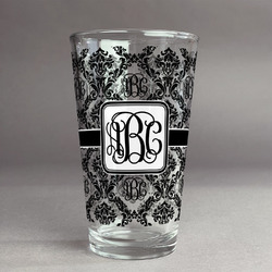 Monogrammed Damask Pint Glass - Full Print