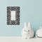 Monogrammed Damask Rocker Light Switch Covers - Single - IN CONTEXT