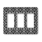 Monogrammed Damask Rocker Style Light Switch Cover - Three Switch