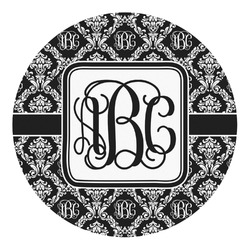 Monogrammed Damask Round Decal - Small (Personalized)