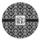 Monogrammed Damask Round Indoor Rug - Front/Main