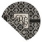 Monogrammed Damask Round Linen Placemats - Front (folded corner double sided)