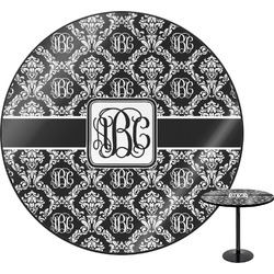 Monogrammed Damask Round Table - 24" (Personalized)