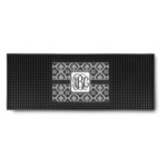 Monogrammed Damask Rubber Bar Mat