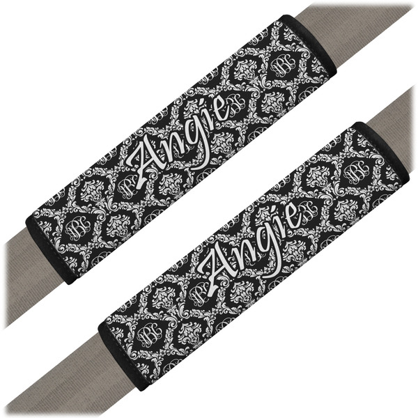 Custom Monogrammed Damask Seat Belt Covers (Set of 2) (Personalized)