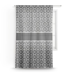 Monogrammed Damask Sheer Curtain - 50"x84" (Personalized)