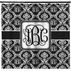 Monogrammed Damask Shower Curtain - 71" x 74"