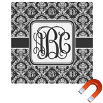 Monogrammed Damask Square Car Magnet - 10" (Personalized)