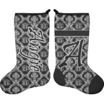 Monogrammed Damask Holiday Stocking - Double-Sided - Neoprene