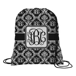 Monogrammed Damask Drawstring Backpack - Medium (Personalized)