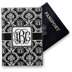 Monogrammed Damask Vinyl Passport Holder (Personalized)