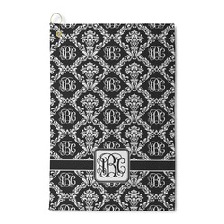 Monogrammed Damask Waffle Weave Golf Towel