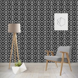 Monogrammed Damask Wallpaper & Surface Covering (Water Activated - Removable)