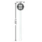 Monogrammed Damask White Plastic 5.5" Stir Stick - Round - Dimensions