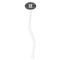 Monogrammed Damask White Plastic 7" Stir Stick - Oval - Single Stick