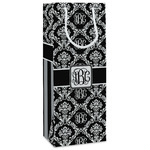 Monogrammed Damask Wine Gift Bags - Gloss